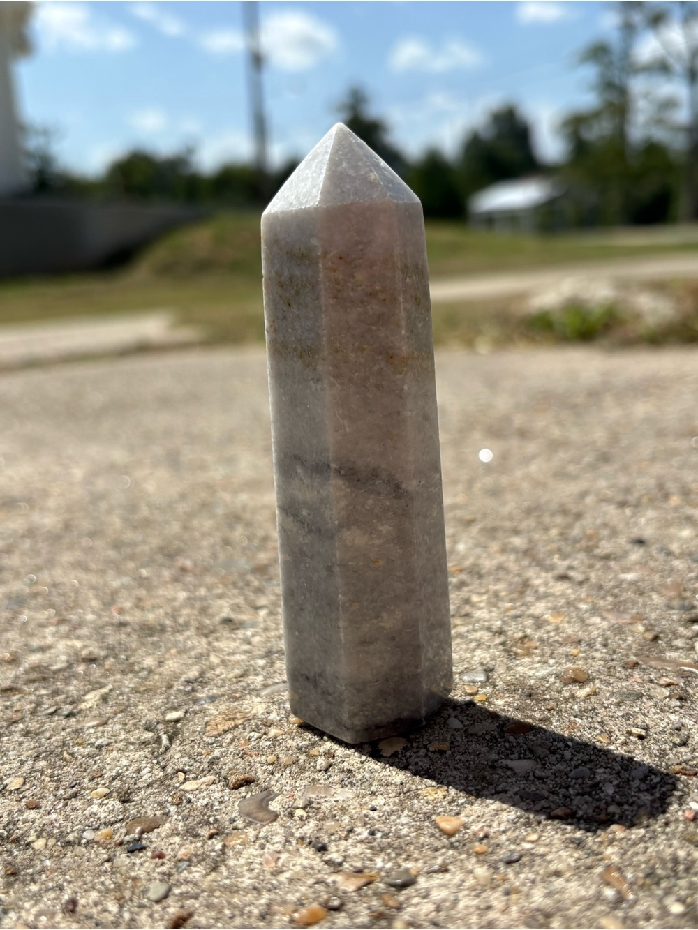 Natural Gray Crystal Tower Point - Home Art Decor
